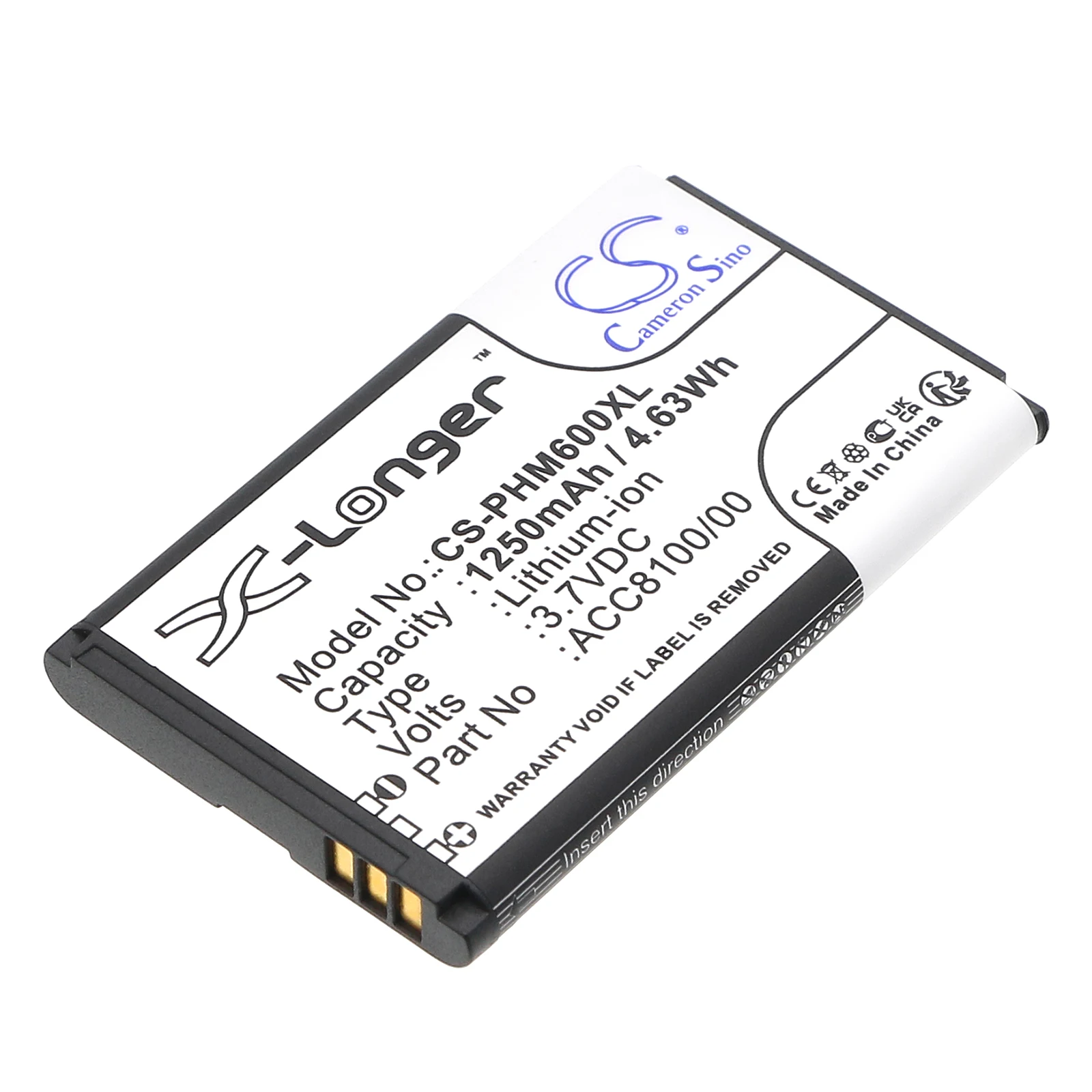 

Li-ion Recorder Battery for Philips, 3.7V, 1250mAh, Compatible Models: DPM6000, DPM7000, DPM8100, DPM8500, Pocket Memo DPM6000