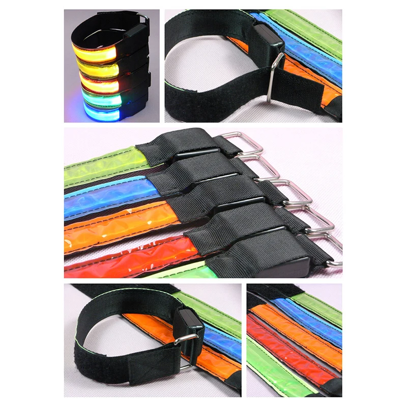 Luminous Arm Strap LED Running Light Night Running Luminous Wristband Safety Warning Reflective Cheering Ankle Bracelet USB