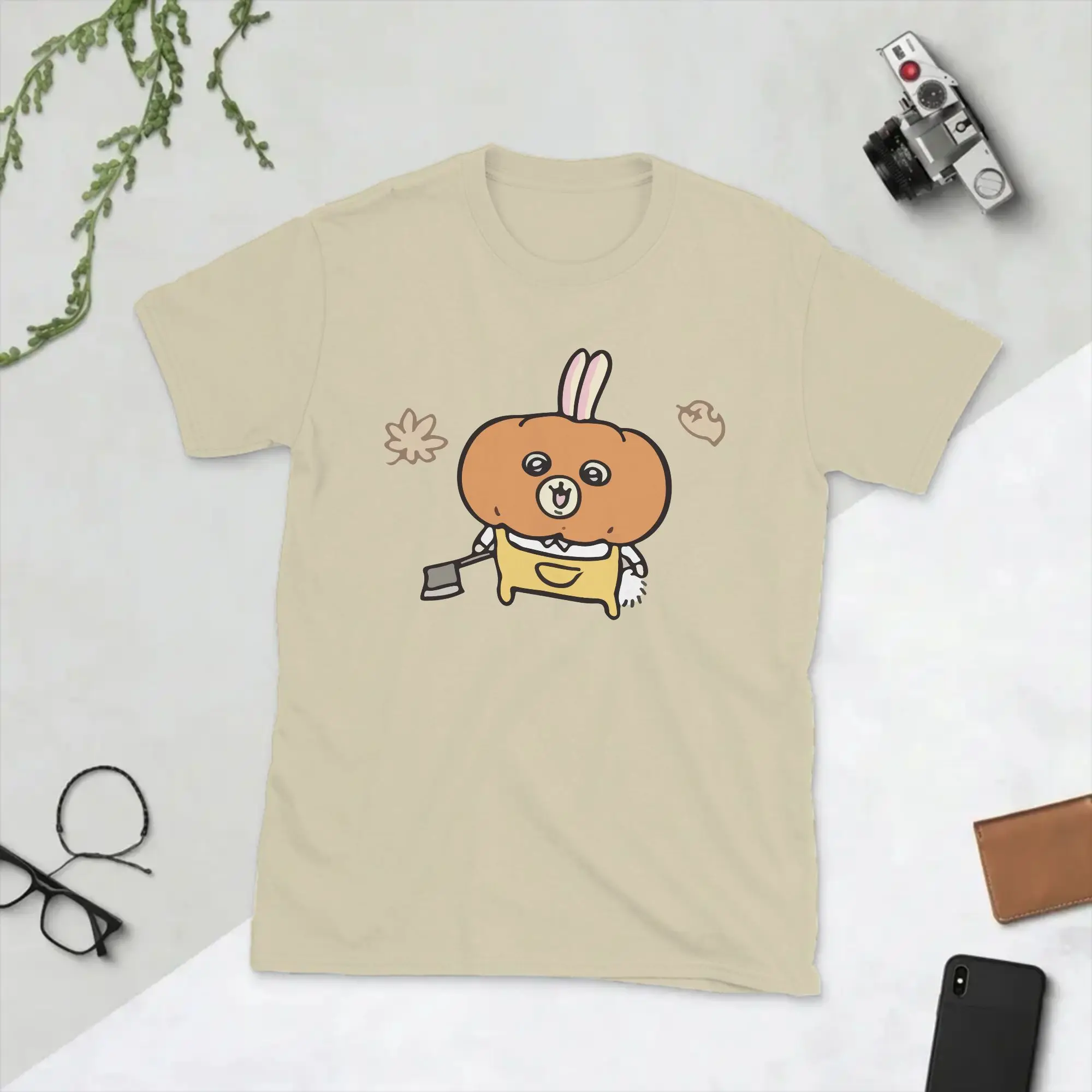 Chiikawas Usagi Halloween T-Shirt Men  Vintage 100% Cotton Tees Crew Neck Short Sleeve T Shirt Birthday Gift Clothes