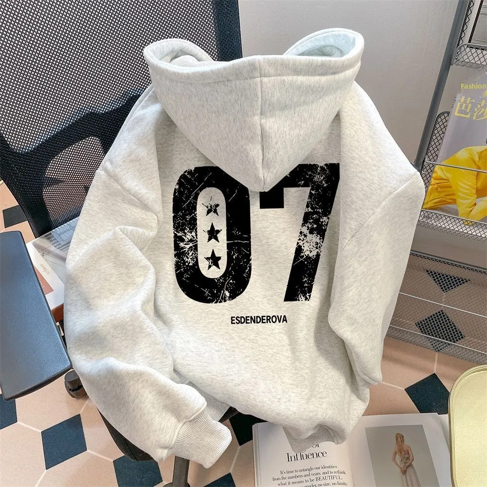 

Мужская толстовка большого размера с капюшоном, в американском уличном стиле, с цифровым принтом, на флисовой подкладке, утепленная, осенне-зимняя, новая модель