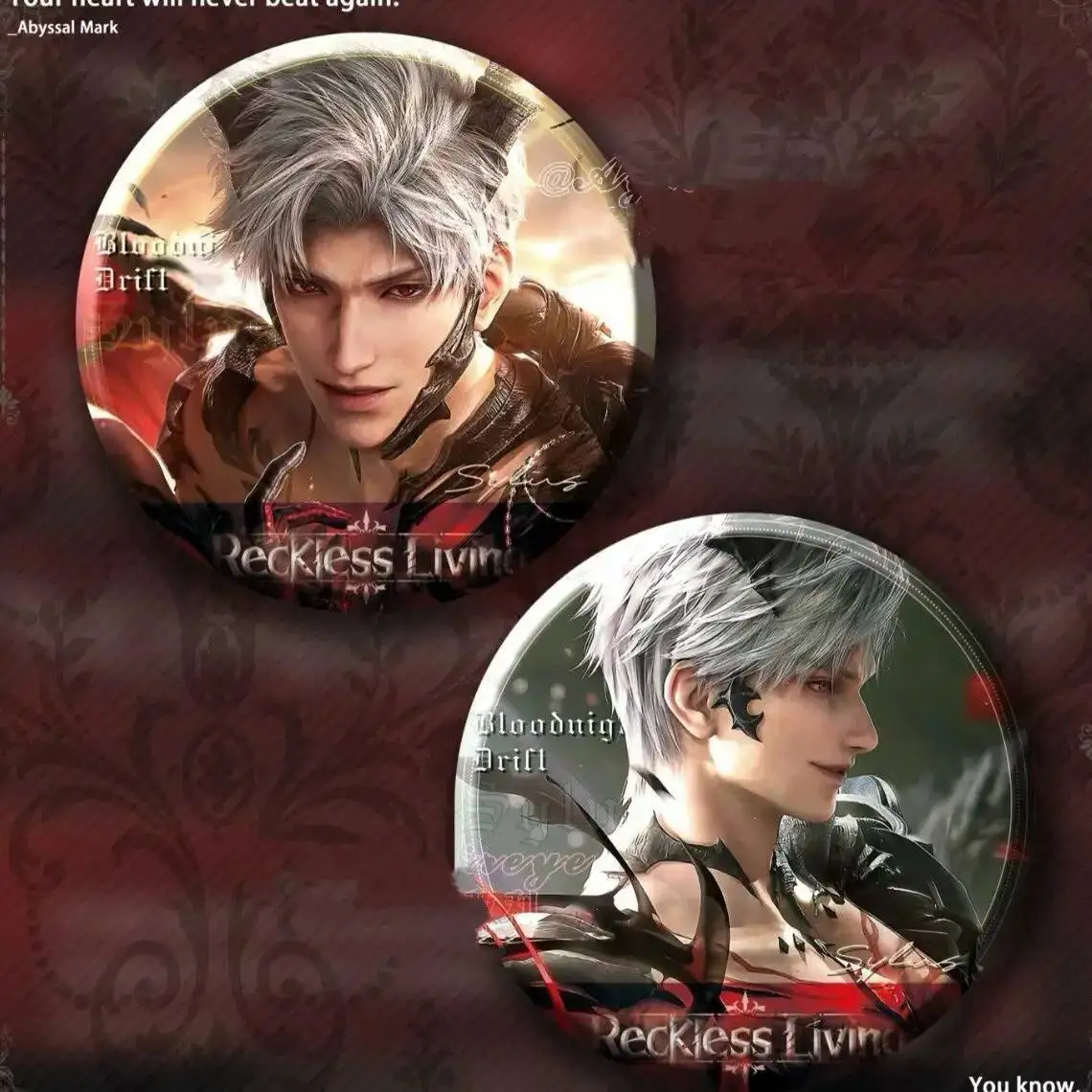 أنيمي لعبة الحب والعميق سيلوس زر دبوس لطيف أنيمي الكرتون صفيح بروش شارة لحقيبة الظهر اكسسوارات ديكور المشجعين 58 مللي متر