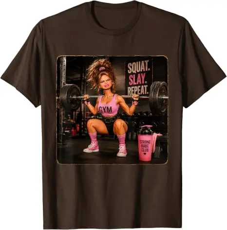 Lustiges Fitness-T-Shirt mit Meme-Humor: Ekelhaftes Gym-Girl, Y2K-Puppen-Gesicht, Damenmode, Gewichtheben-Grafik, Baumwollbekleidung – Detail 10
