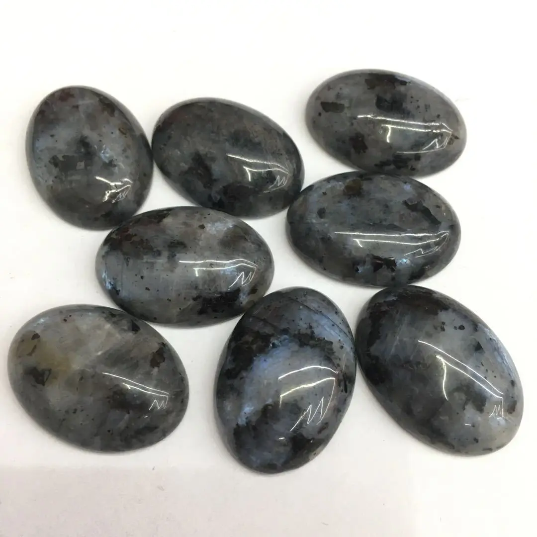 Wholesale 1pcs Natural Black Labradorit Bead Cabochon,30x40mm 22x30mm 15x20mm Oval Larvikite Gemstone Ring Face For Jewelry