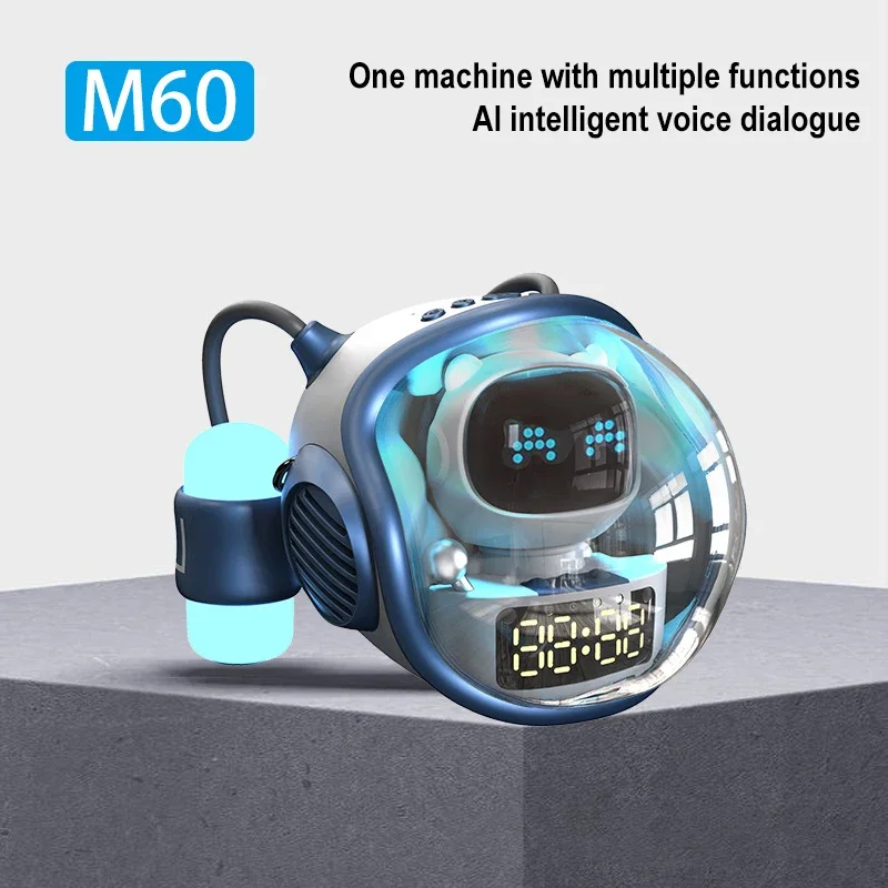 

Smart wireless Bluetooth audio Space astronaut Home TF card FM Clock AI TWS speaker intercom alarm clock atmosphere light