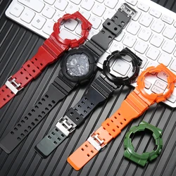 Watch Accessories Rubber Strap Case Suitable for GA 110 100 GD120 GAX GLS110 Men's Resin Watchbanbd Waterproof Bracelet