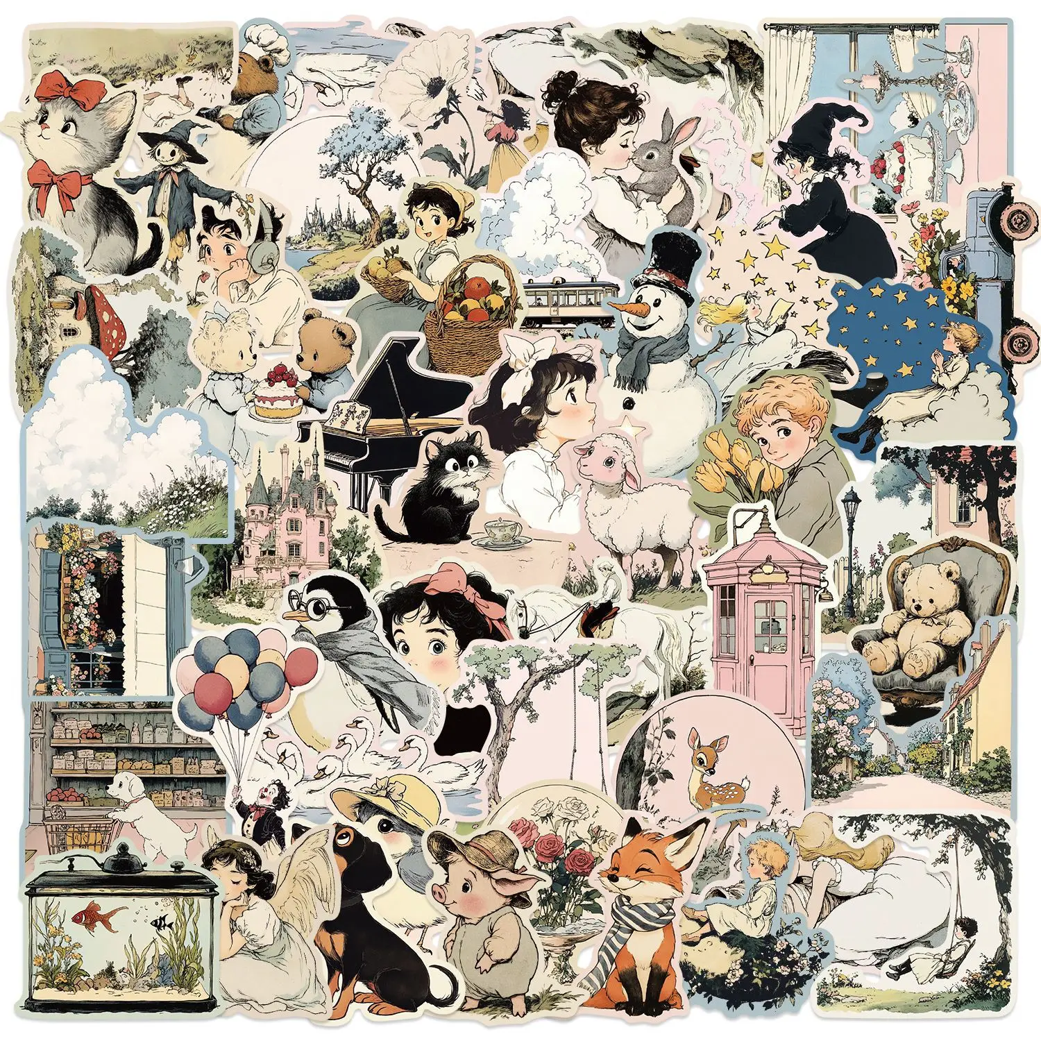 

10/30/50PCS Fantasy Cartoon Comics World Aesthetics DIY Decor Water-Resistant For Phone Bottle Scrapbook Travel Bag