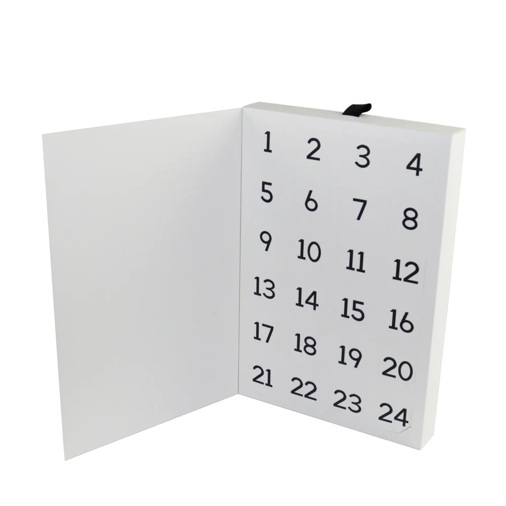 Query personalizadoNewly Trending Embalagem biodegradável de 24 dias Adventskalender Rigide Blind Gift Caixa de papel com laminação fosca