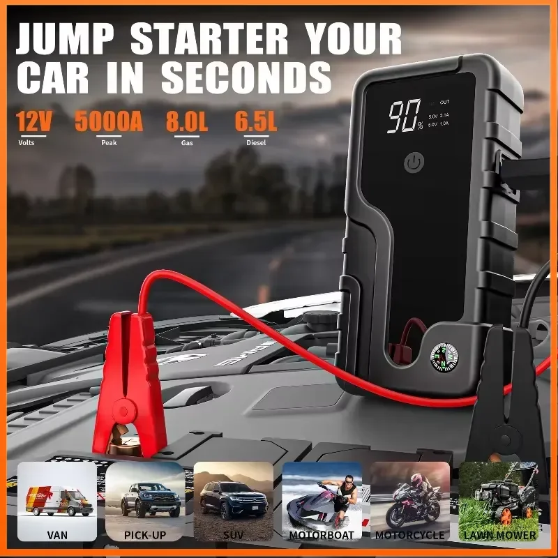 CY16 6000mAh 800A Car Emergency Starting Power Supply 12V Automatic Starting Device Emergency Car Battery Starter