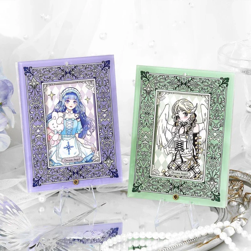 Rococo Series Acrylic Picture Frame 3 Inch Kpop Idol Photocard Sleeves Cartoon Anime Photo Frame with Chain Card Storage Pendant