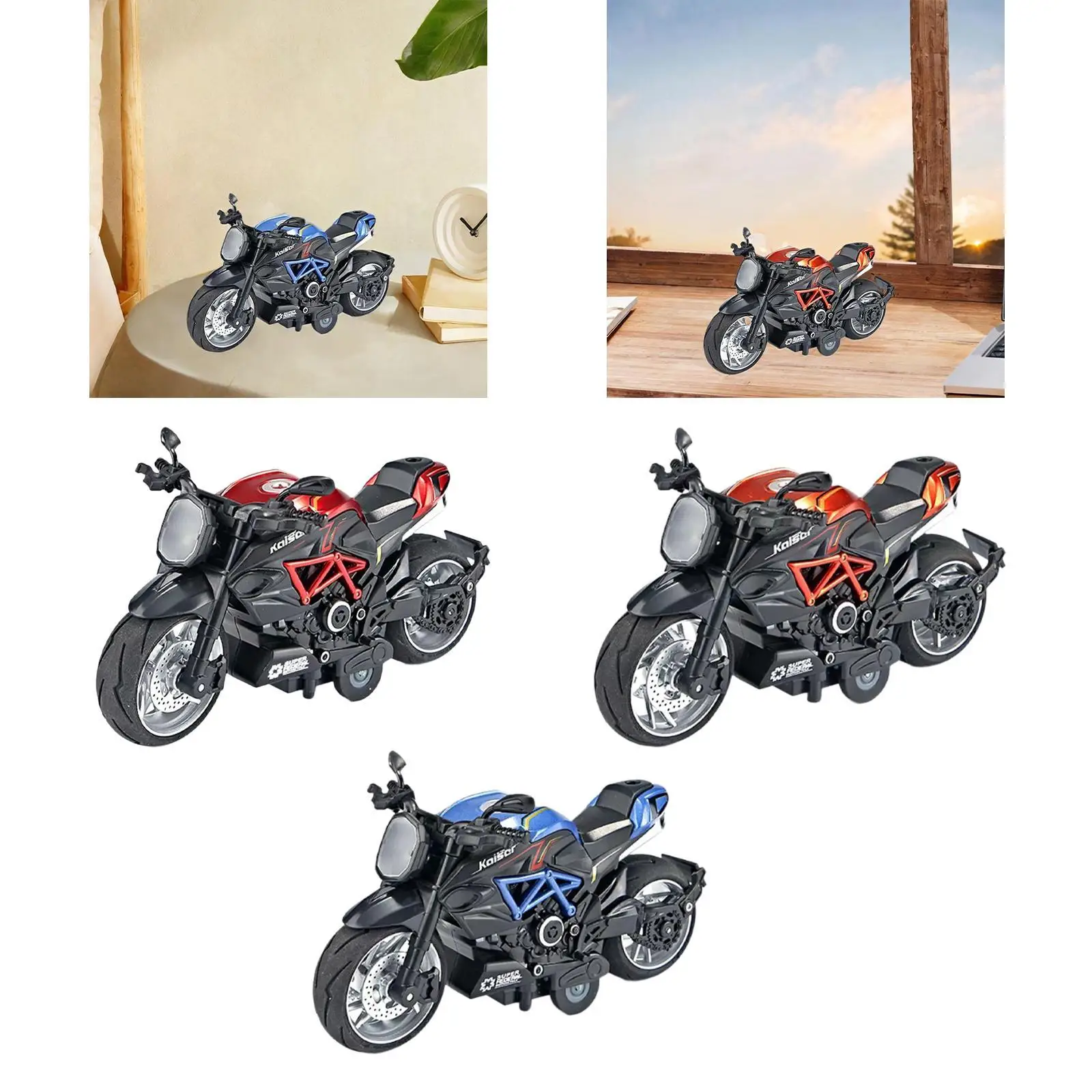 

Motorcycle Toy for Kids Decoration Collection Alloy Pull Back Motorbike Toy