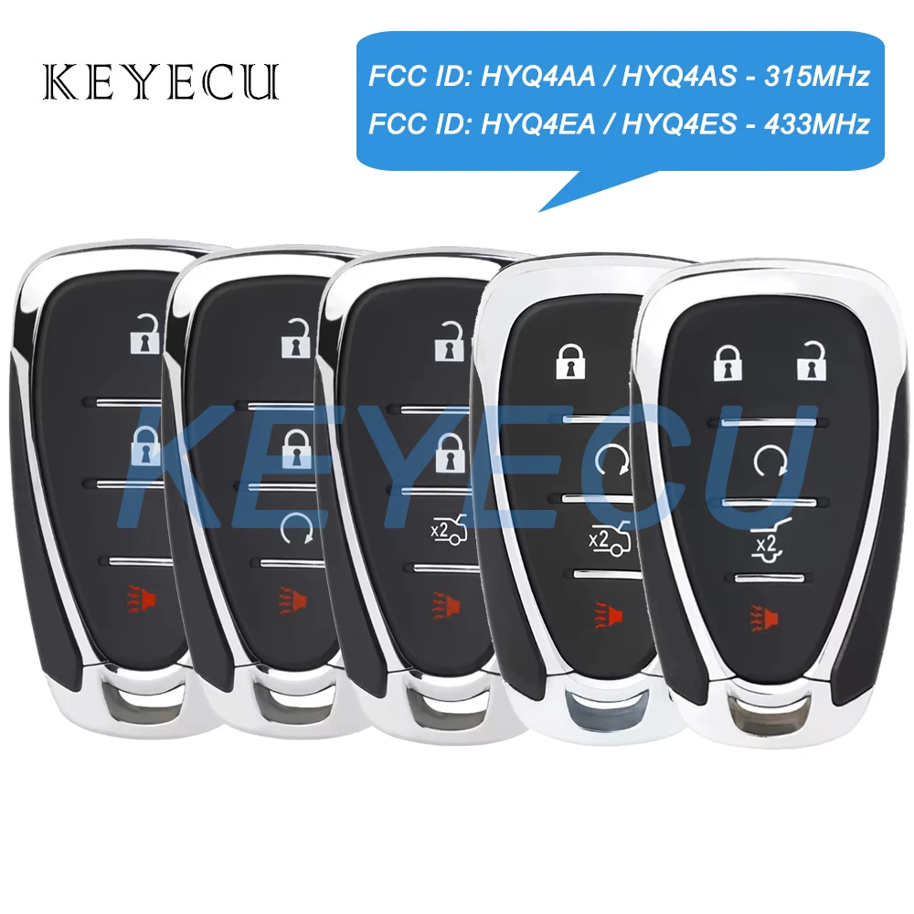 Keyecu-スマートリモートカーキーフォブ、シボレーボルトブレザートラバースカマロクルーズマリブソニックエクイノックスhyq4aahyq4ea hyq4as hyq4esに適合