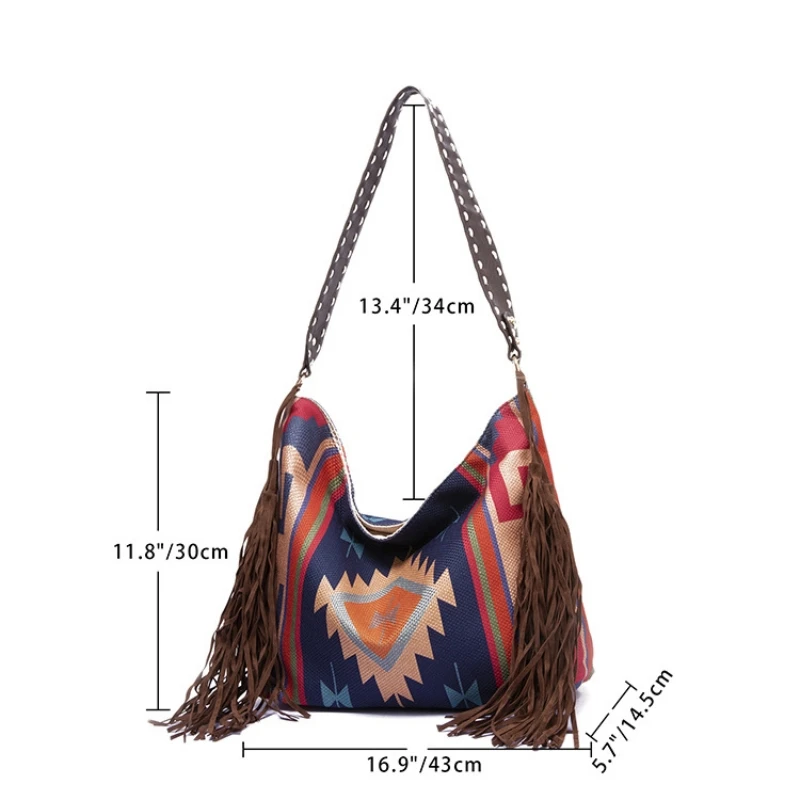 Woman Bags 2024 Hand-made Canvas Linen Women Beach One Shoulder Bag Female Bohemian Style Shopper Bag Sapce Bags Crossbody