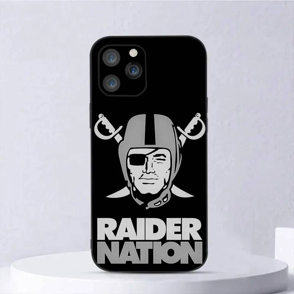 Oakland Raiders Phone Case For iPhone15,14,13,12,11,Pro,Max,Plus,Mini,X,XS,XR,8,7,6,S,Plus,SE Soft Black Case