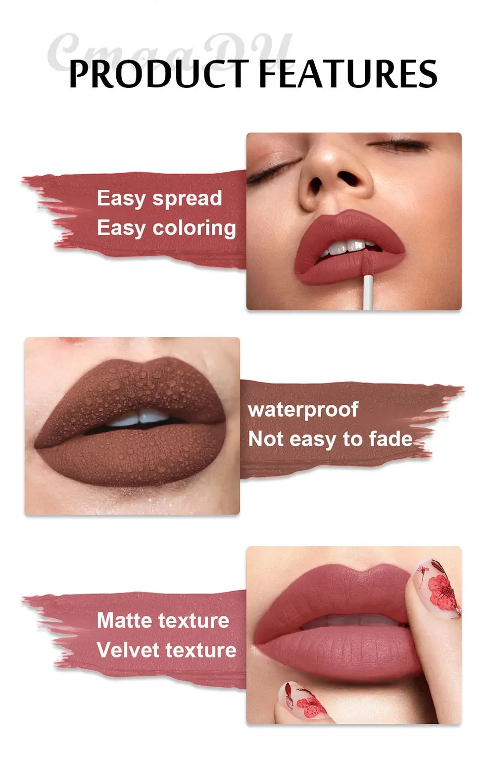 1 Stuks Waterdichte Matte Fluwelen Lip Glazuur Hydraterende Langdurige Non-Stick Cup Niet Gemakkelijk Te Vervagen Lipgloss Lippenstift Make-Up