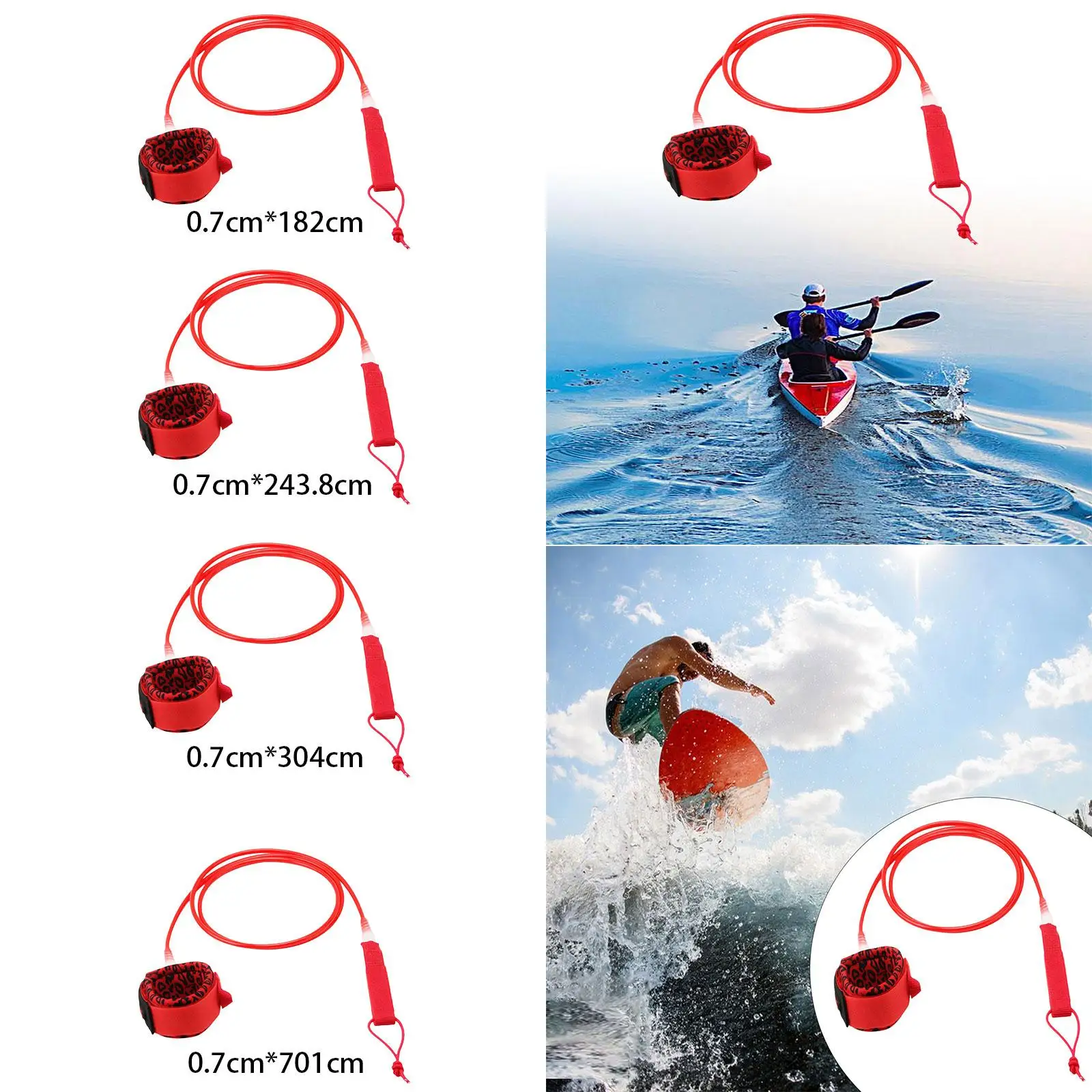 Surfboard Leash Paddleboard Leash Elastic Surfing Leash Rope for Kids Adults