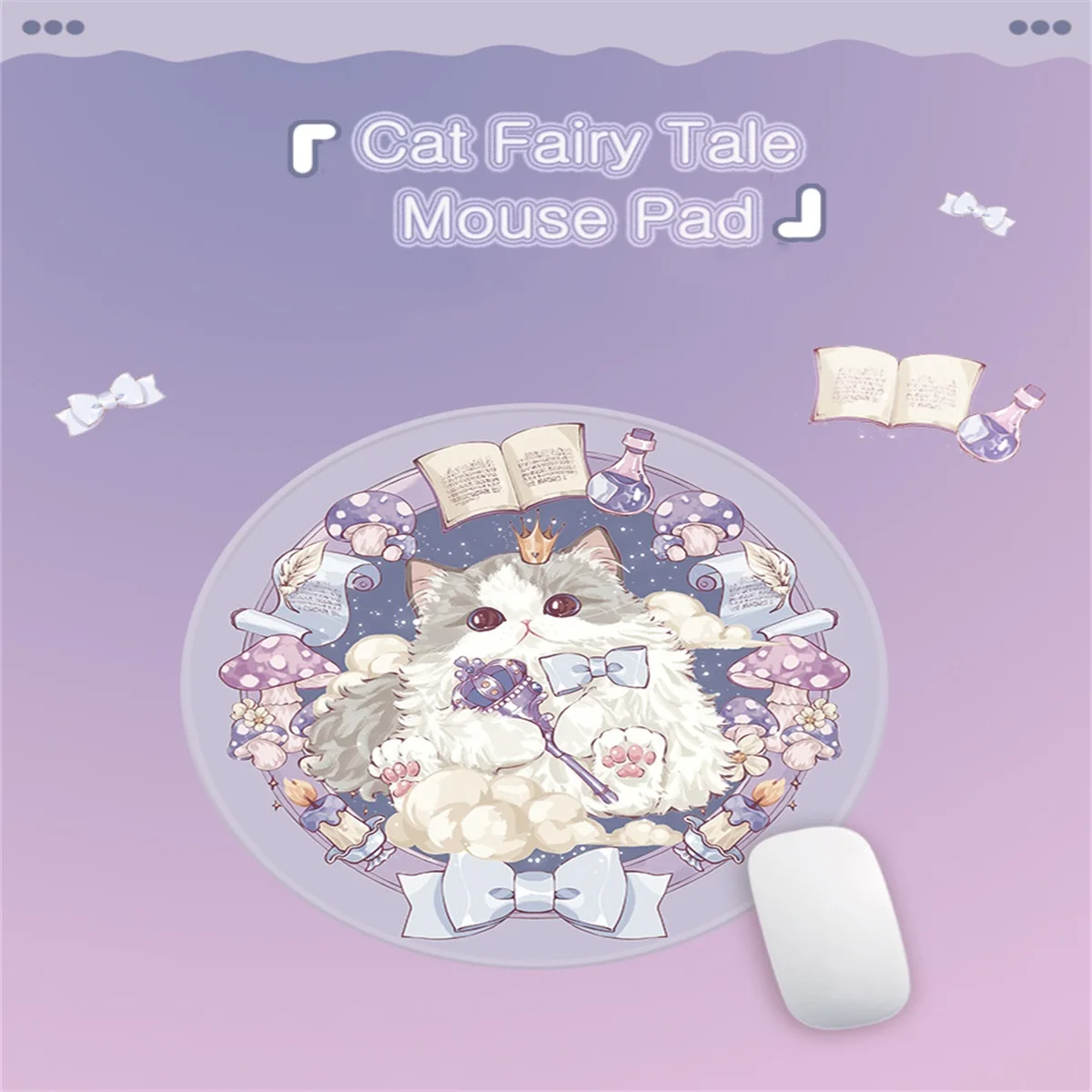 

Cat Fairy Tale Mouse Pad Cartoon Pattern Anti Slip Soft Pad Office Entertainment Thickened Lock Edge PC Table Pad Wrist Pad