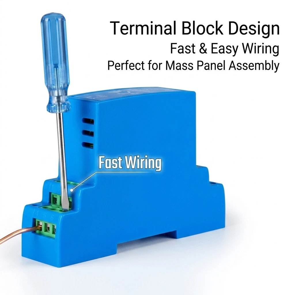Direct Wiring AC Current Transducer 4-20mA Screw Terminal Isolated Sensor for PLC DCS System