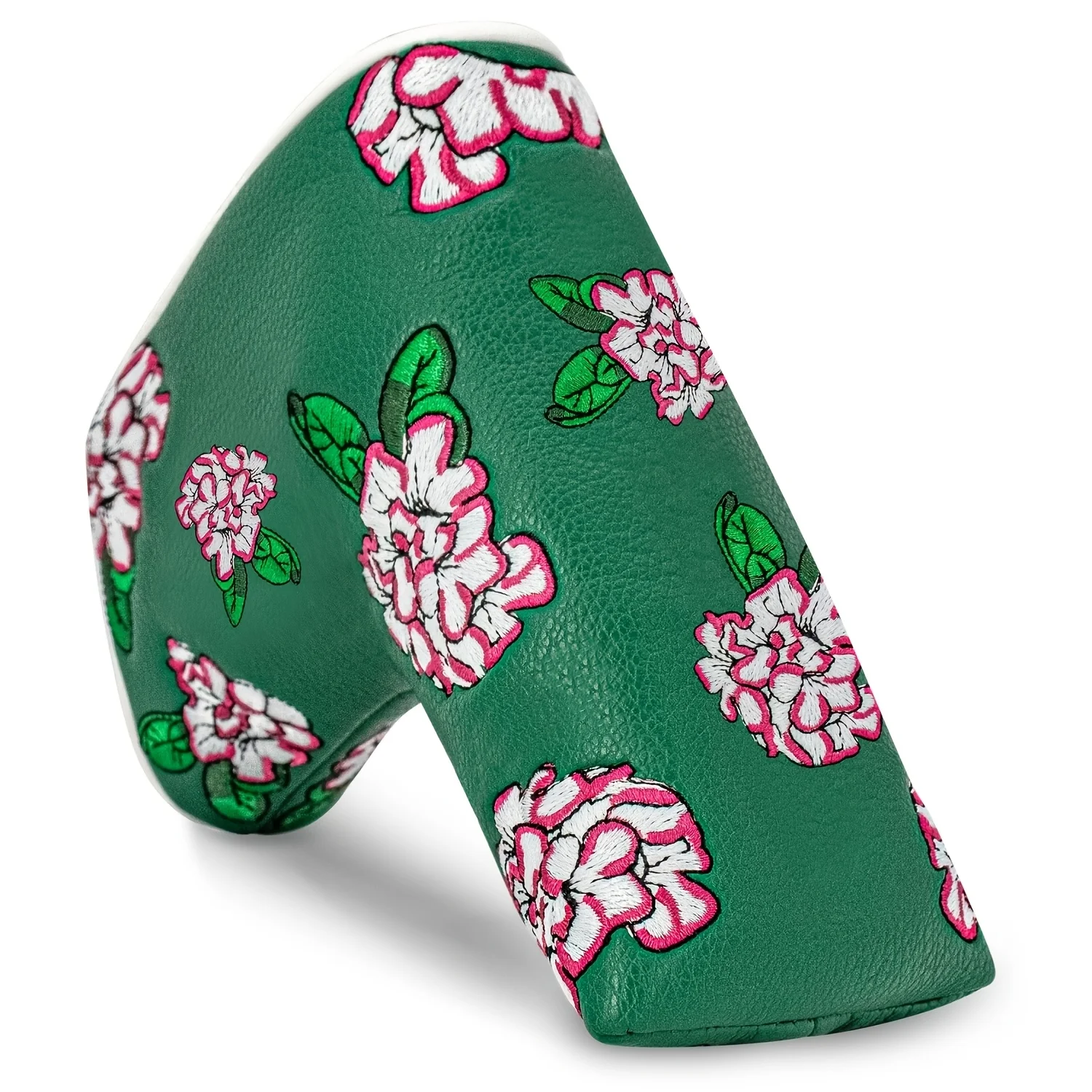 1pc Cherry Blossom Pattern Golf Blade Putter Head Cover, Premium Soft PU Material Wear Resistant Golf Club Protective Sleeve