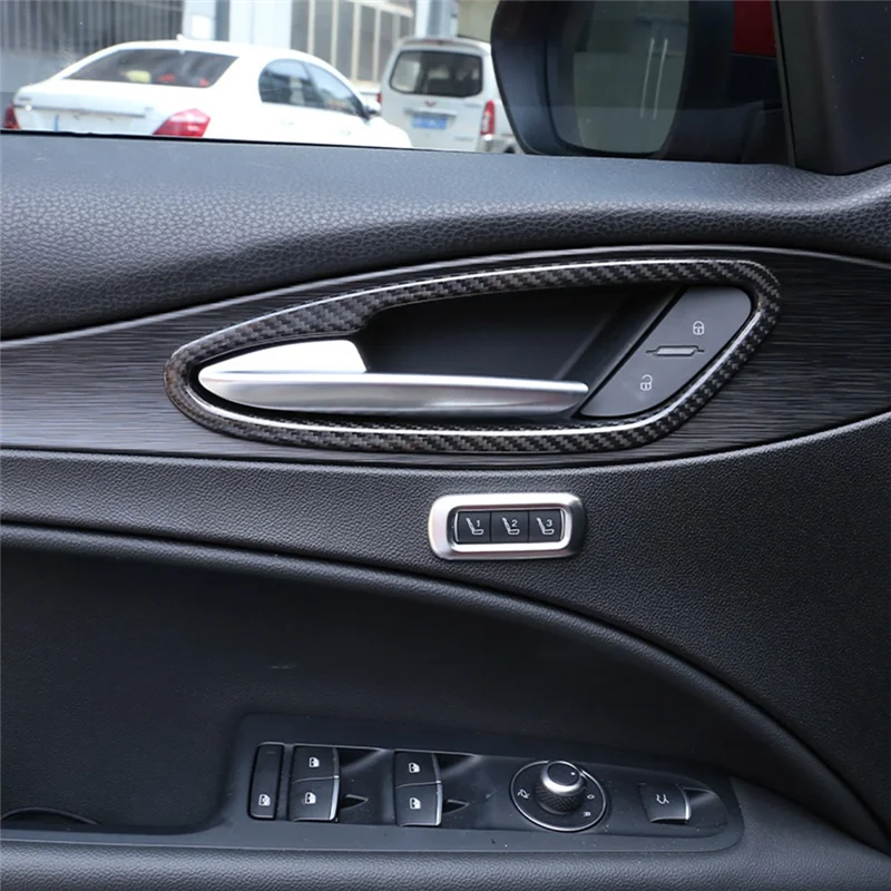 

UP!For Alfa Romeo Stelvio 2017 2018 2019 Dry Carbon Fiber Car Door Interior Handle Frame Trim Accessories