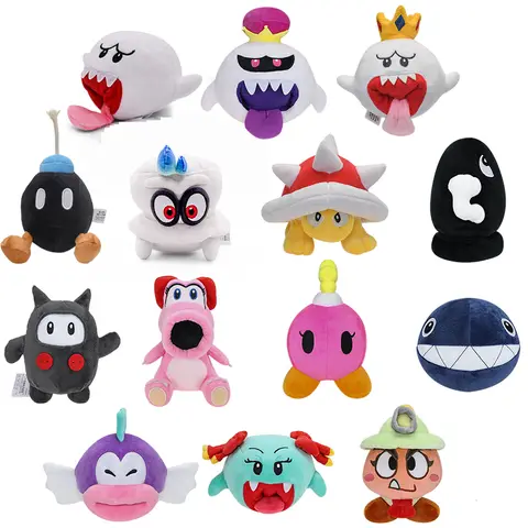 Cartoon Super Mario Plush Toys Soft Stuffed Ninji King Boo Bombette Cheep Chomp Lady Bow Goombella Doll Kids Birthday Xmas Gifts