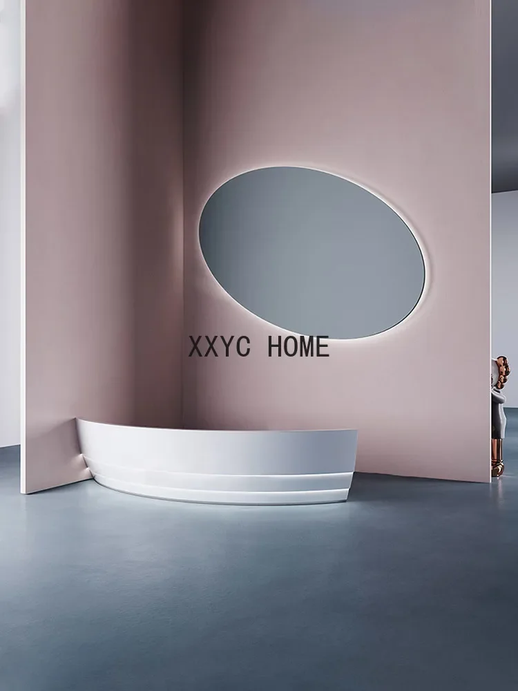 

Curved Light Luxury Bar White Paint Reception Desk Company Reception Desk