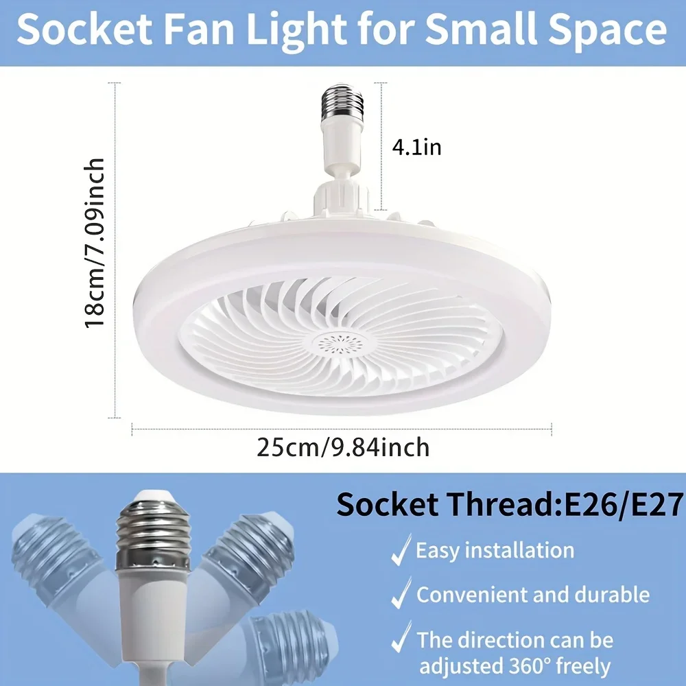 Aromatherapy Rotatable 3 in 1 Ceiling Fans with Remote Control Timing 3 Speed Hanging Fan E27 Base Lightings Bedroom Living Room