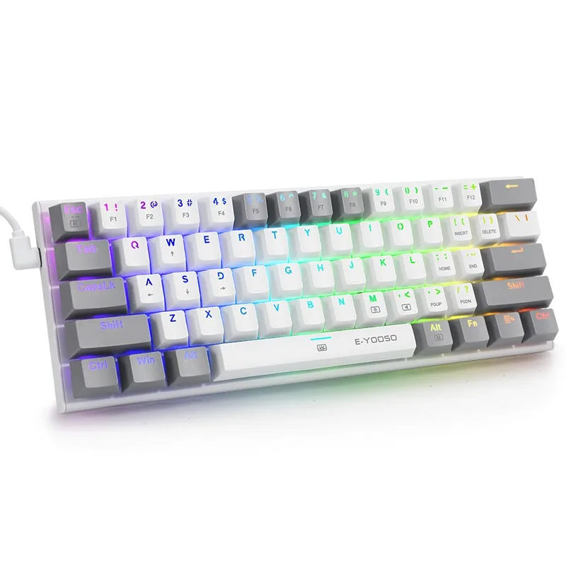 2025 61 Keys Mechanical Keyboard Game Keypad RGB Backlight Type-C USB Wired Waterproof 60% PC Gaming Keyboard for PC Desktop