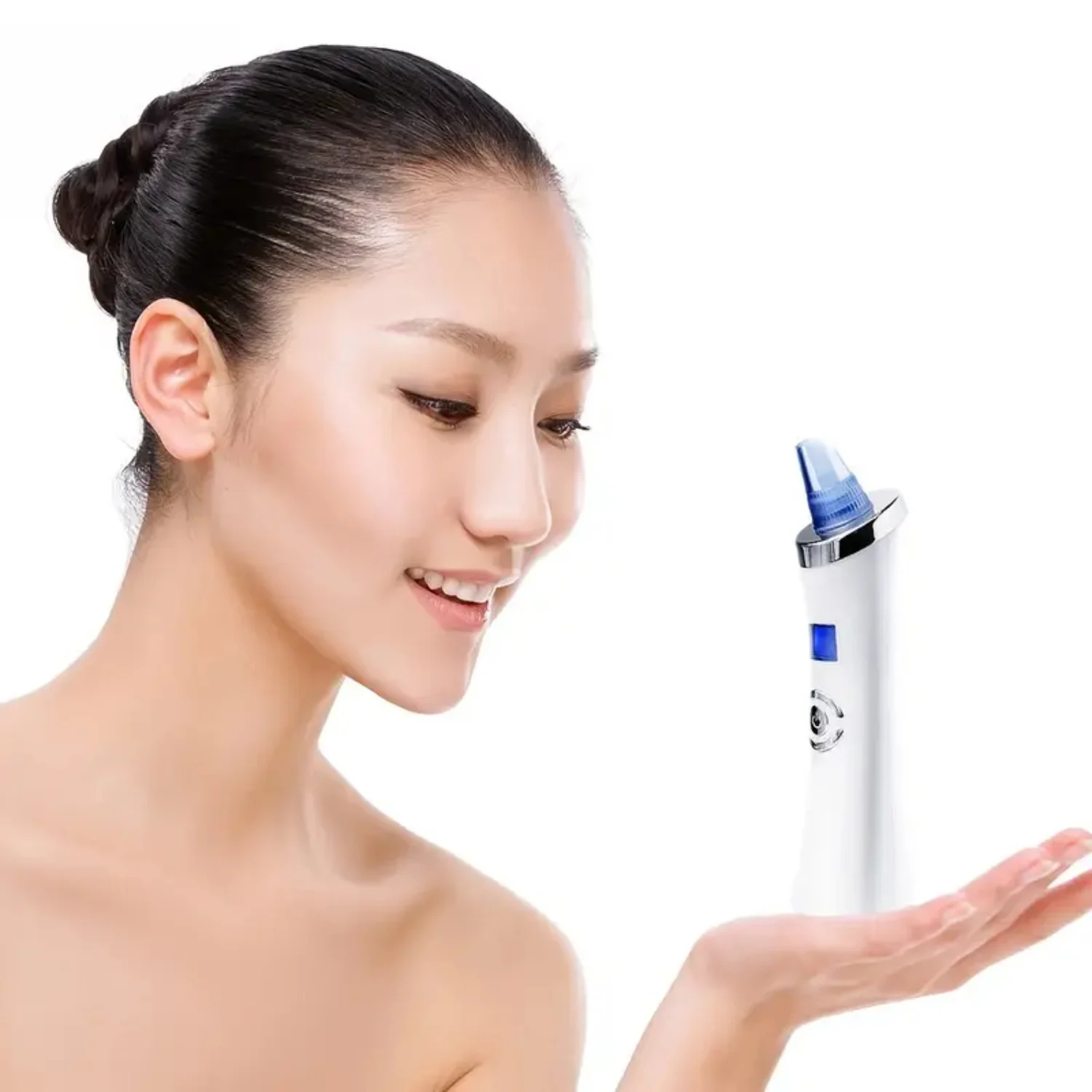 เครื่องดูดฝุ่นรูขุมขน Blackhead Remover - เครื่องทําความสะอาดใบหน้าไฟฟ้าพร้อมหัวดูด 6 หัว ชาร์จ USB หน้าจอ LED - บอกลาสิว