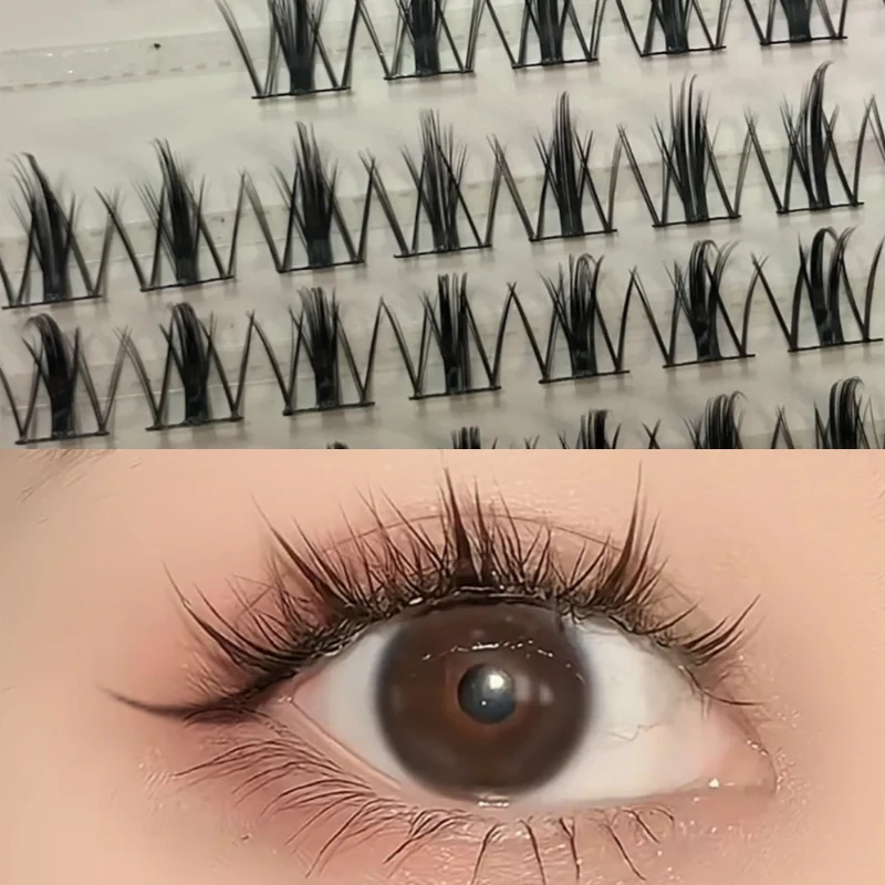Professional Individual Clusters False Eyelashes Natural Manga Lashes Soft Wispy Fluffy Individual Eyelashes Extensions Makeup
