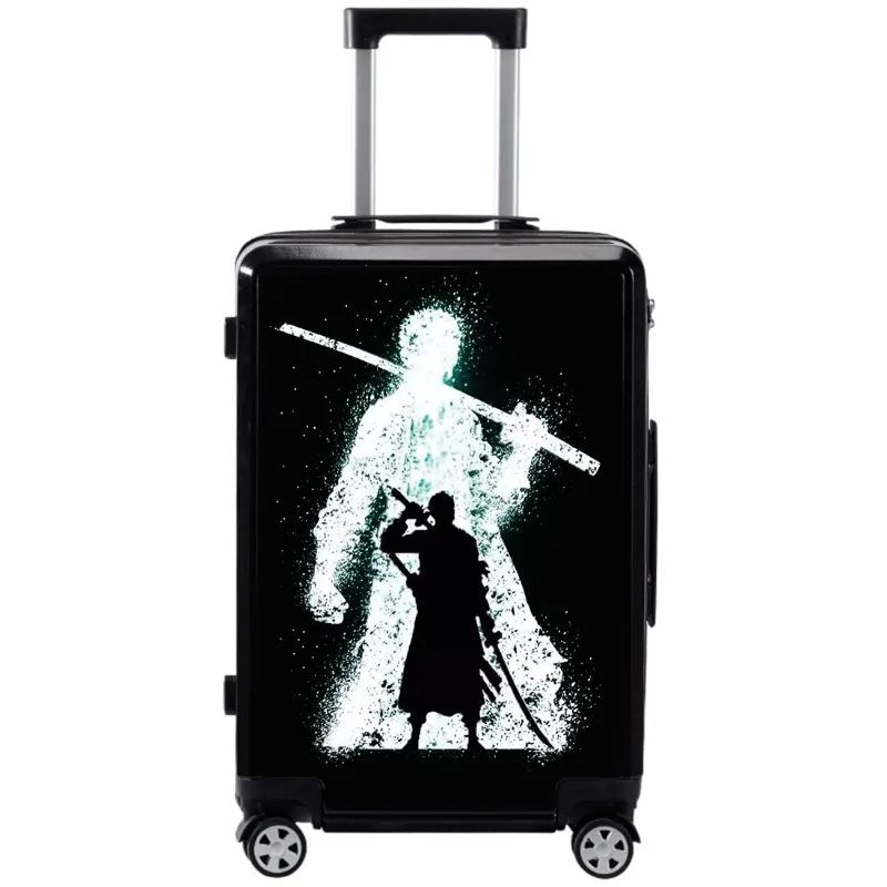 One Piece Luffy Zoro Anime Peripheral Cartoon Cute Pattern Suitcase Large Capacity Silent Universal Wheel Student Trolley Case