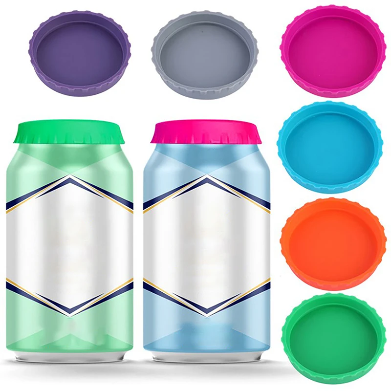 1Pcs Soda Lid Covers Multi-color Beverage Can Protector Silicone Can Covers Beer Bottle Cap Tin Can Soda Coke Leak-Proof Cap