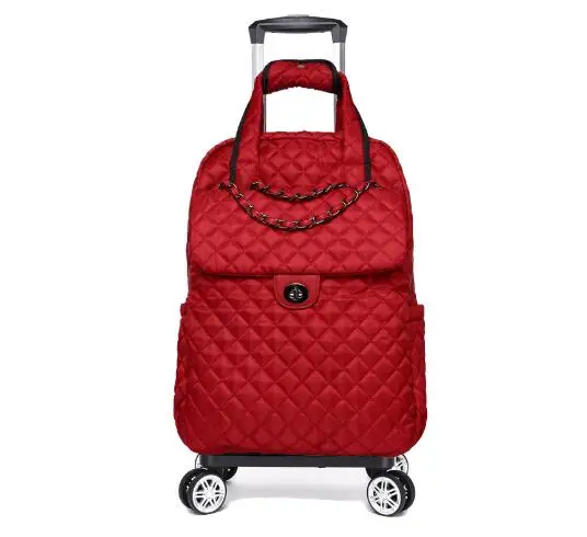 20 Inch Women Waterproof Travel trolley Luggage Bags Women Carry on Hand luggage Bag Rolling bags Women Wheeled Backpack Bag