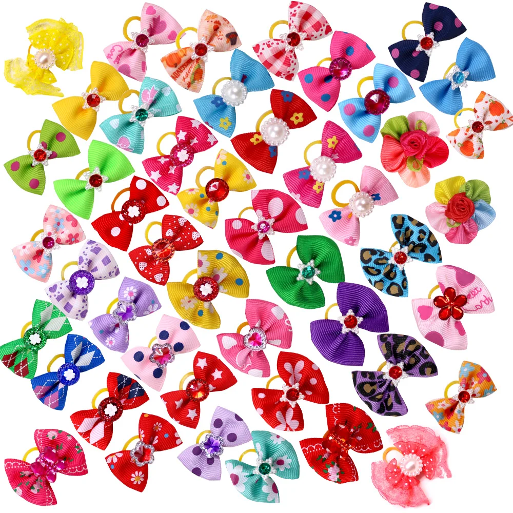 30pcs Dog Pet Hair Bows Pet Hair Accessories Dog Grooming Bows Pet Accessories