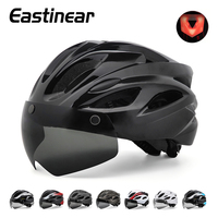 Eastinear Bicycle Helmet Adult Men and Women Outdoor Highway Mountain Biking Helmet With Magnetic Goggles and Shiny Tail Lights