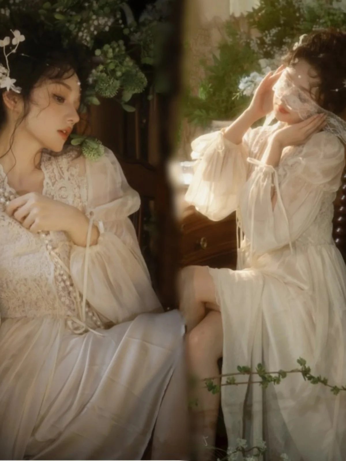 

Retro Atmosphere Oil Painting Style Girl Dress Photography Studio New Arrival Fashionable Young Women's Clothing Stage Costume