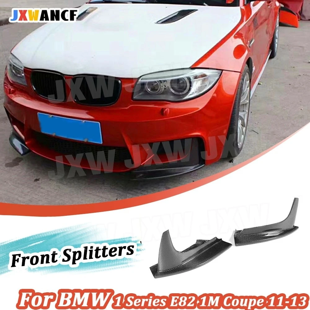 

JXWANCF Передний бампер из углеродного волокна, разделители для губ, фартук, клапаны, крылышки для BMW 1 серии E82 1M Coupe, 2-дверный, 2011-2013 FRP