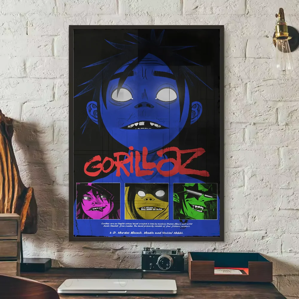 1PC Band G-Gorillaz Music Cool Poster Waterproof Wall Art Sticker