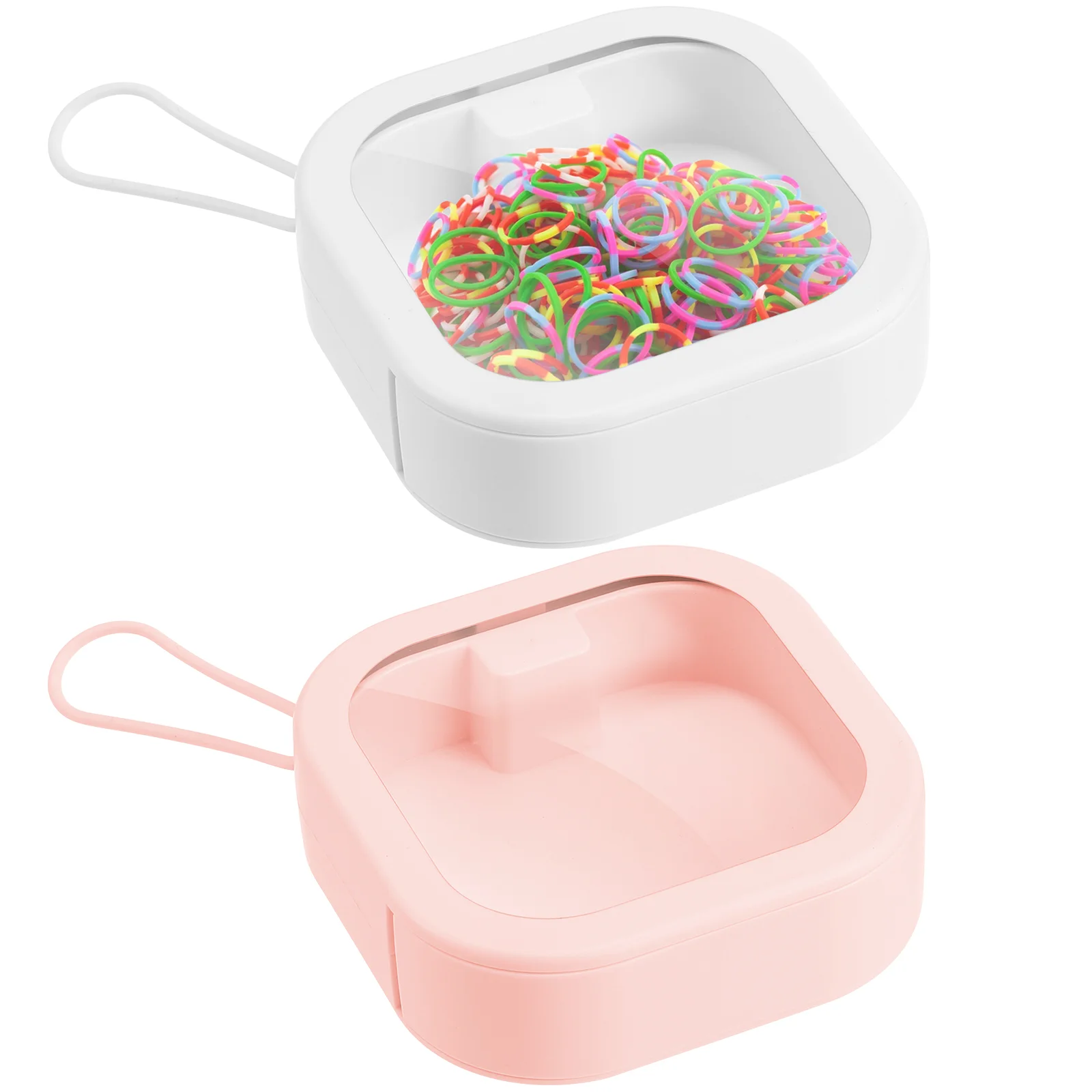 

2 Pcs Hair Band Storage Box Racks Ornaments Case Clip Accessories Abs Hanging Holder Travel Desktop Container Portable