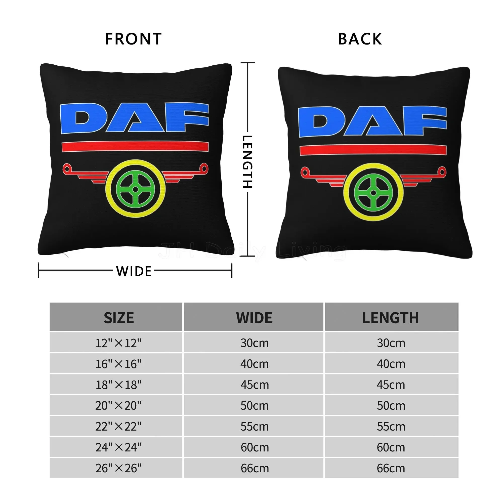 DAF Truck Cushion Cover Two Side 3D Print Throw Pillow Case for Living Room Home Bed Sofa Car Pillowcase Decoration 18x18 Inch