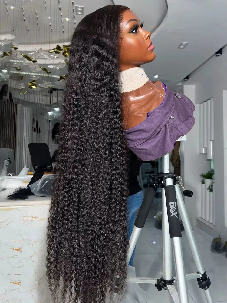 

Mossily Curly 5x5 Glueless Wigs Human Hair HD Lace 6x6 Closure 30 40 Inch Deep Wave 100% Raw Black Preplucked Wig 180 Density