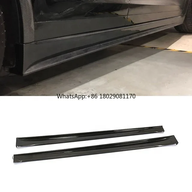 Creease High Quality Carbon Fiber Car Side Skirts For Tesla Model X 75D 90D P90D 100D P100D Year 2016-2018