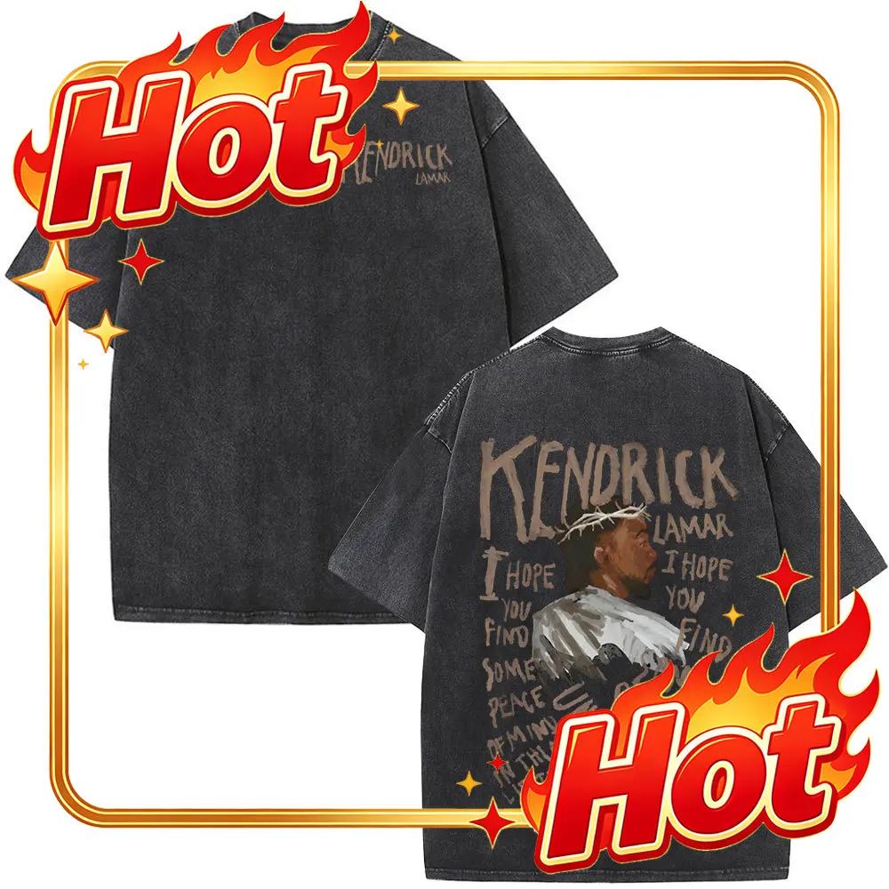Ali French Rapper Custom Washed Vintage Rapper Kendrick Lamar Album Merch T-shirts Men's ...