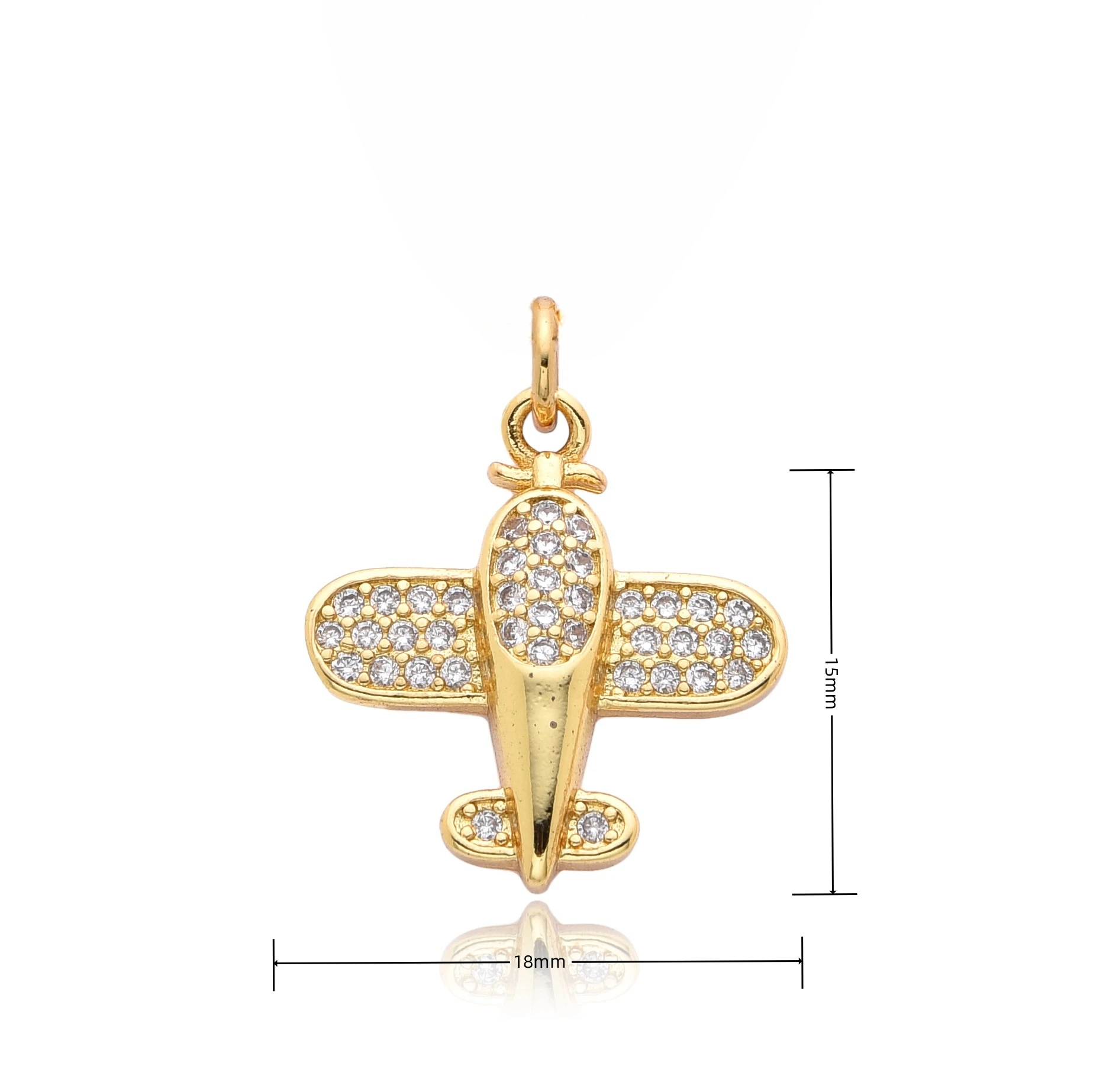 Minimalist Gold Color Airplane Necklace for Women Men Gift Cubic Zircon Aircraft Charms Jet Clavicle Chain Pendant DIY Jewelry