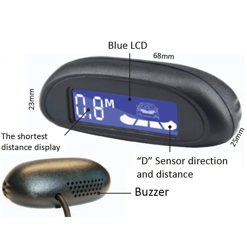 GPS for Car LCD Parking Sensor with HUD Speed Display for Vehicle Backup Detection System Rear View Alert