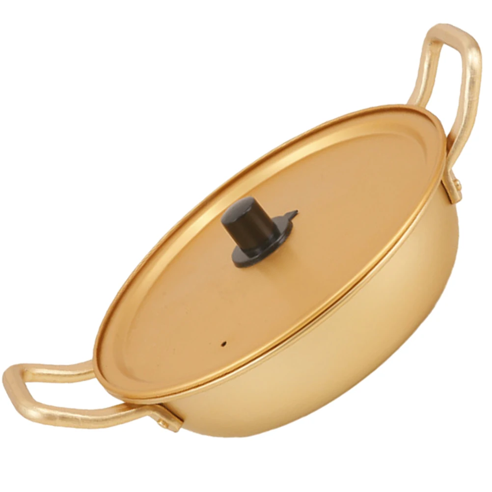 

Camping Soup Pot Aluminum Cooking Instant Ramen Cooker for Stove Korean Noodle Double Handles Hot