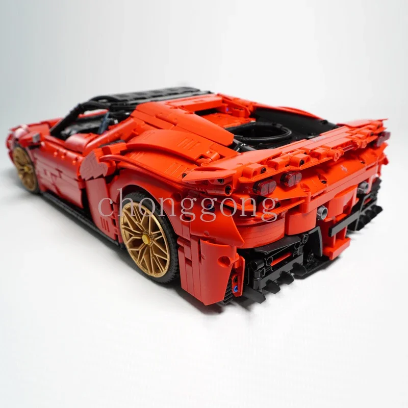 Moc SF90 Stradale 슈퍼 럭셔리카 로고 모델 조립 키트, 창조자 블록 벽돌 장난감, 어린이 생일 선물, 남아용 세트, 1:8 체중계, 신제품