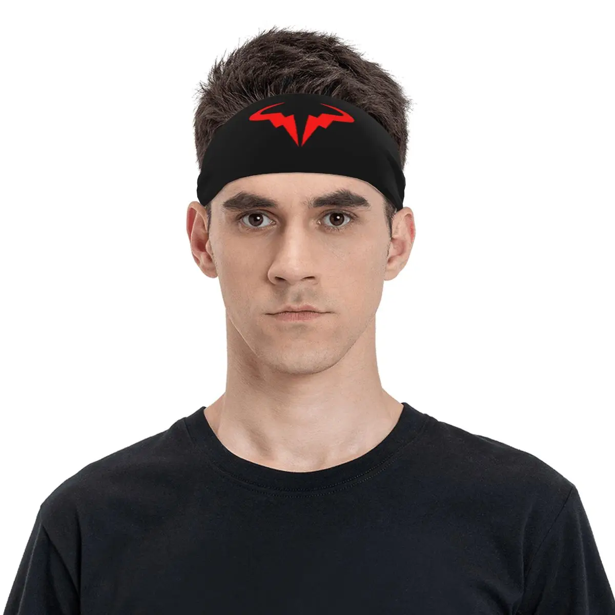 Rafael Nadal Logo Tennis Player Women Men Sweatband Sweat Headband Stretch Cycling Sport Hair Bands Sweat Bandage Sports Safety