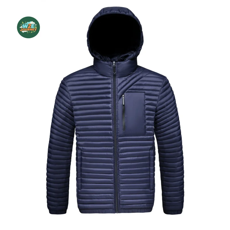 W2EJOURNEY Jaket Pria Ukuran EU US Musim Gugur Musim Dingin Baru Graphene Topi Lepas Pasang Jaket Berlapis Katun Rib