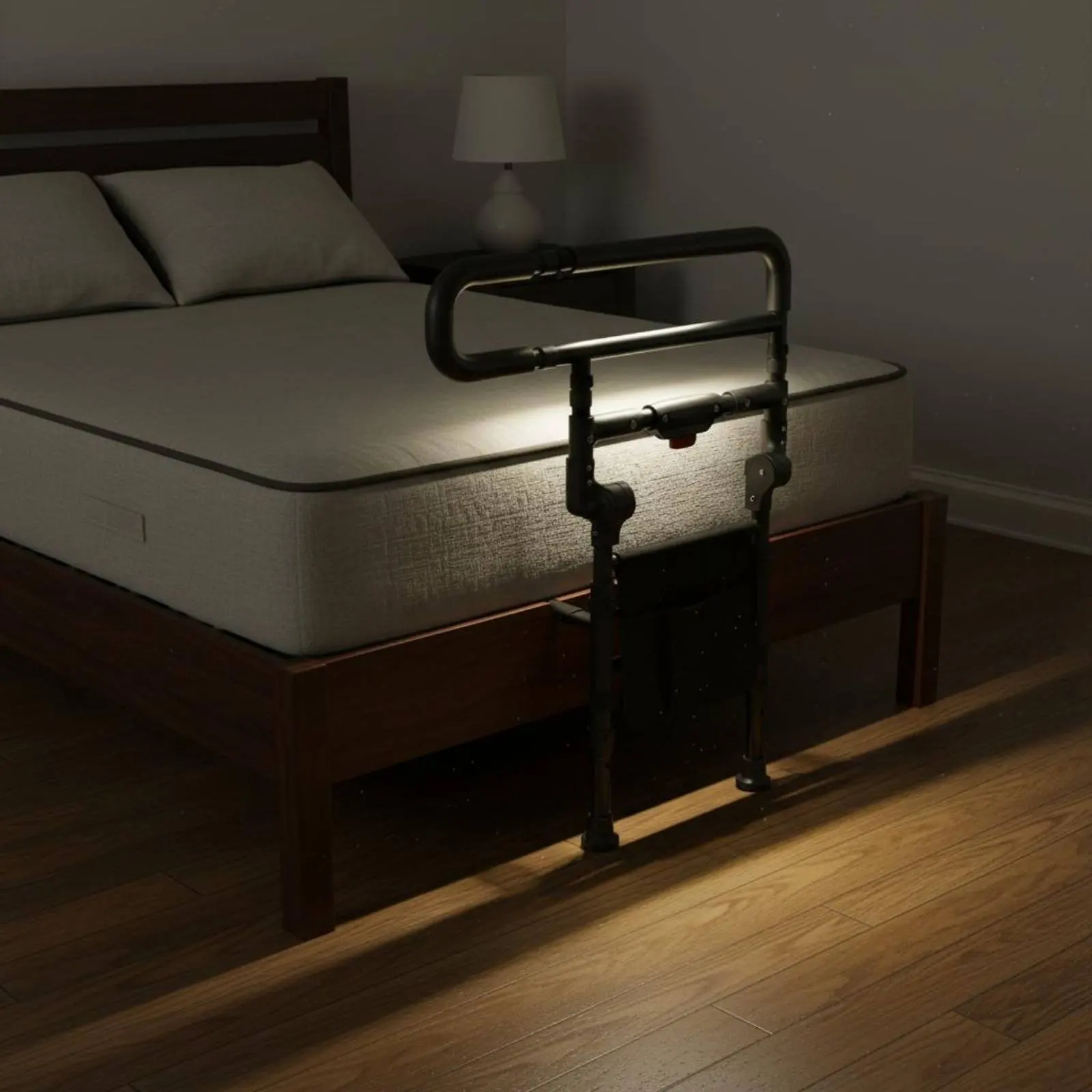 Barra de Seguridad Plegable para Cama con Luz, Barra de Asistencia Ajustable para Cama, Fácil de Instalar, Ayuda para la Vida Diaria, Soporte Estable para Personas Mayores