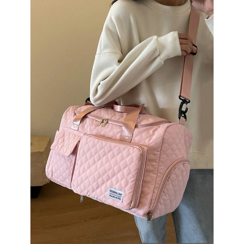 Bolsa de Viaje Plegable y Portátil, Ligera y Resistente, para Hospital, Maternidad, Útiles Escolares, Uso Diario, Aire Libre, Verano, Color Rosa
